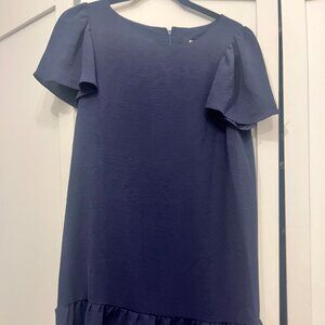 Navy DKNY short sleeved tiered / ruffled dress NWT